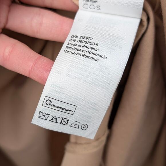 COS Beige Classic Timeless Cotton Belted Button Trench Coat, size 8 - Picture 11 of 11